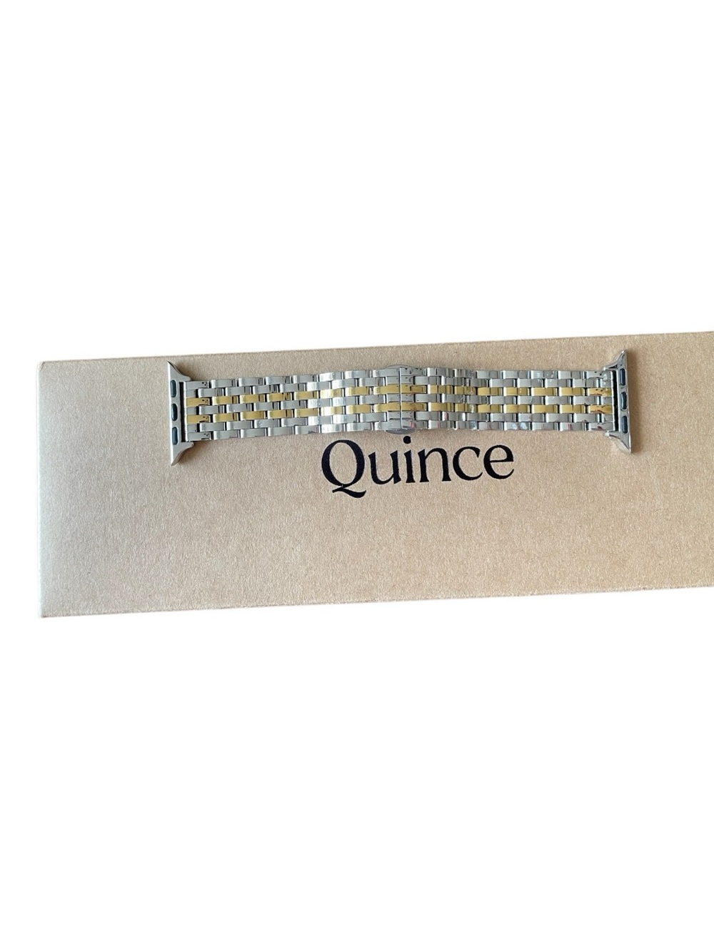 Quince Stainless Steel Smartwatch Band Silver Gold 38mm-42mm & Accessories Box